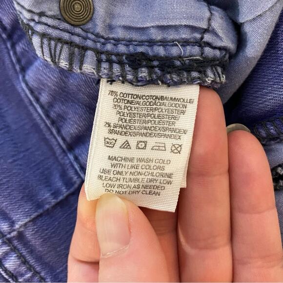 Free People Purple Denim Skinny Jeans Mid Rise Women - Picture 5 of 10